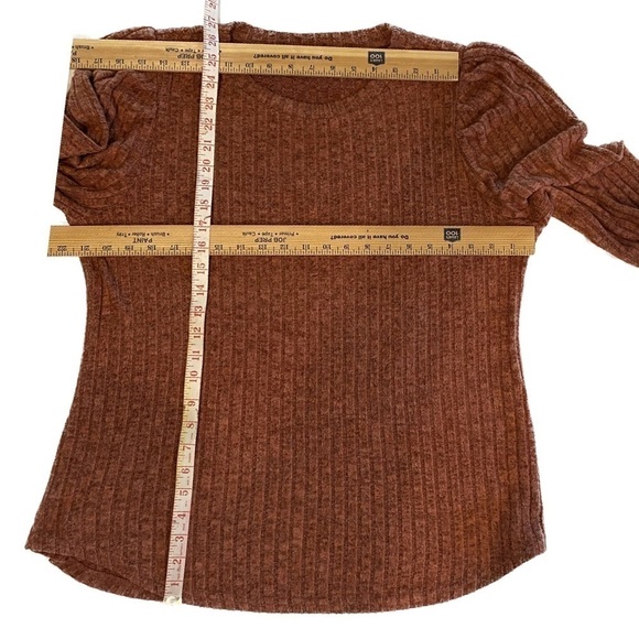 Miholl Waffle Knit Slouchy Twist Tie Hem Top Long Sleeves Size Women's XL - Picture 8 of 8